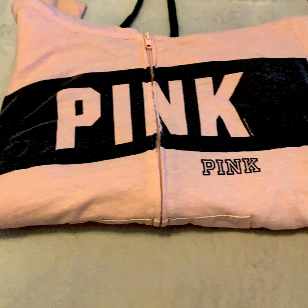 Pink zip up sweatshirt